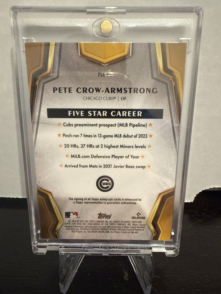 Pete Crow-Armstrong 2024 Topps Five Star Purple Rookie Auto, 30/50
