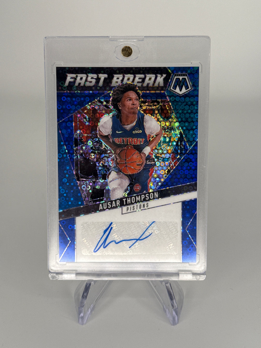 Ausar Thompson 2025 Panini Mosaic Fast Break Blue Auto, 18/25