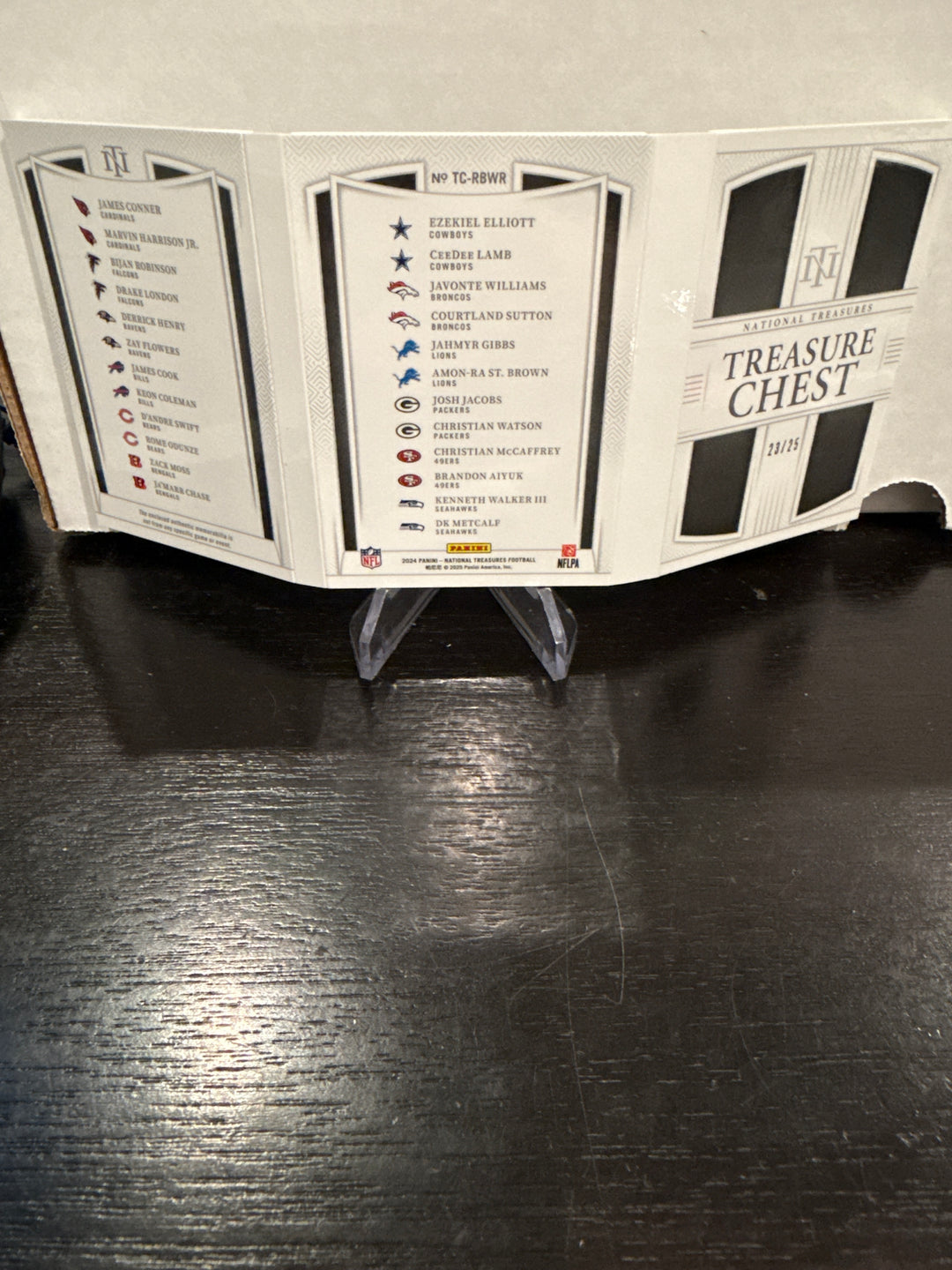 2024 Panini National Treasures Treasure Chest Booklet, Running Back/Wide Receiver, 23/25