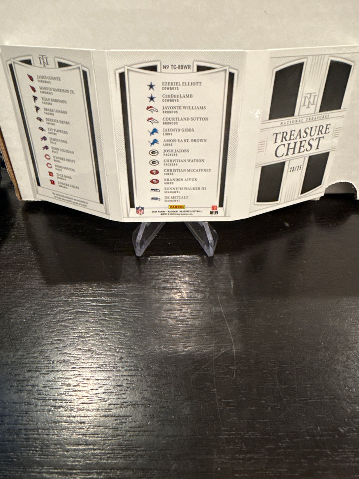 2024 Panini National Treasures Treasure Chest Booklet, Running Back/Wide Receiver, 23/25