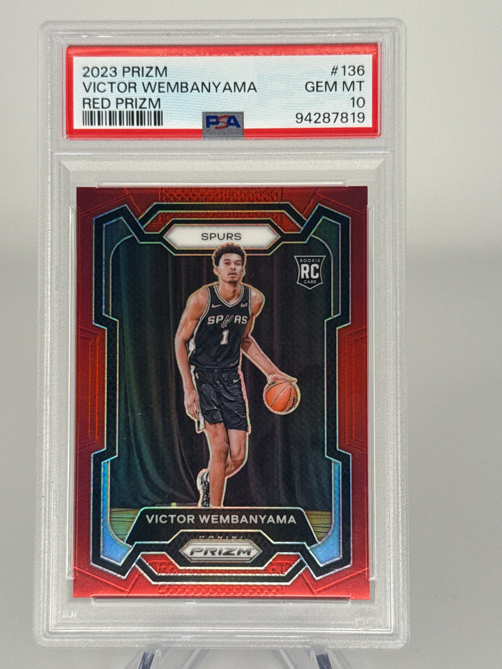 Victor Wembanyama 2023Panini Prizm Red Prizm Rookie, 171/299, PSA 10 Gem Mint