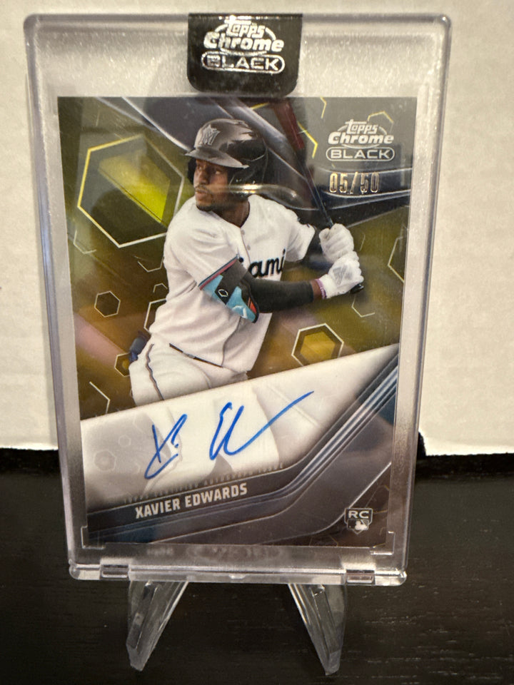 Xavier Edwards 2023 Topps Chrome Black Gold Rookie Auto, 05/50