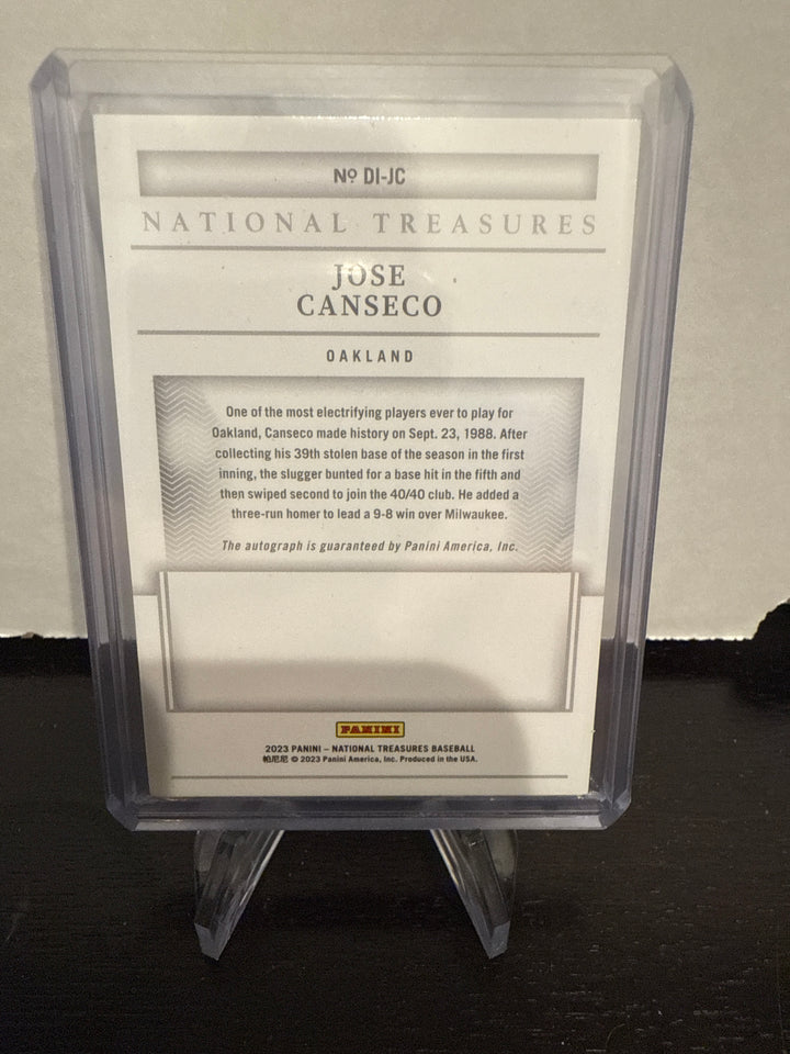 Jose Canseco 2023 Panini National Treasure Definitive Ink Auto, 1/1