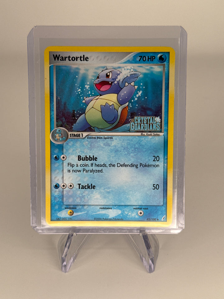 Pokemon TCG 2006 Wartortle EX Crystal Guardians Stamped Holo, 42/100