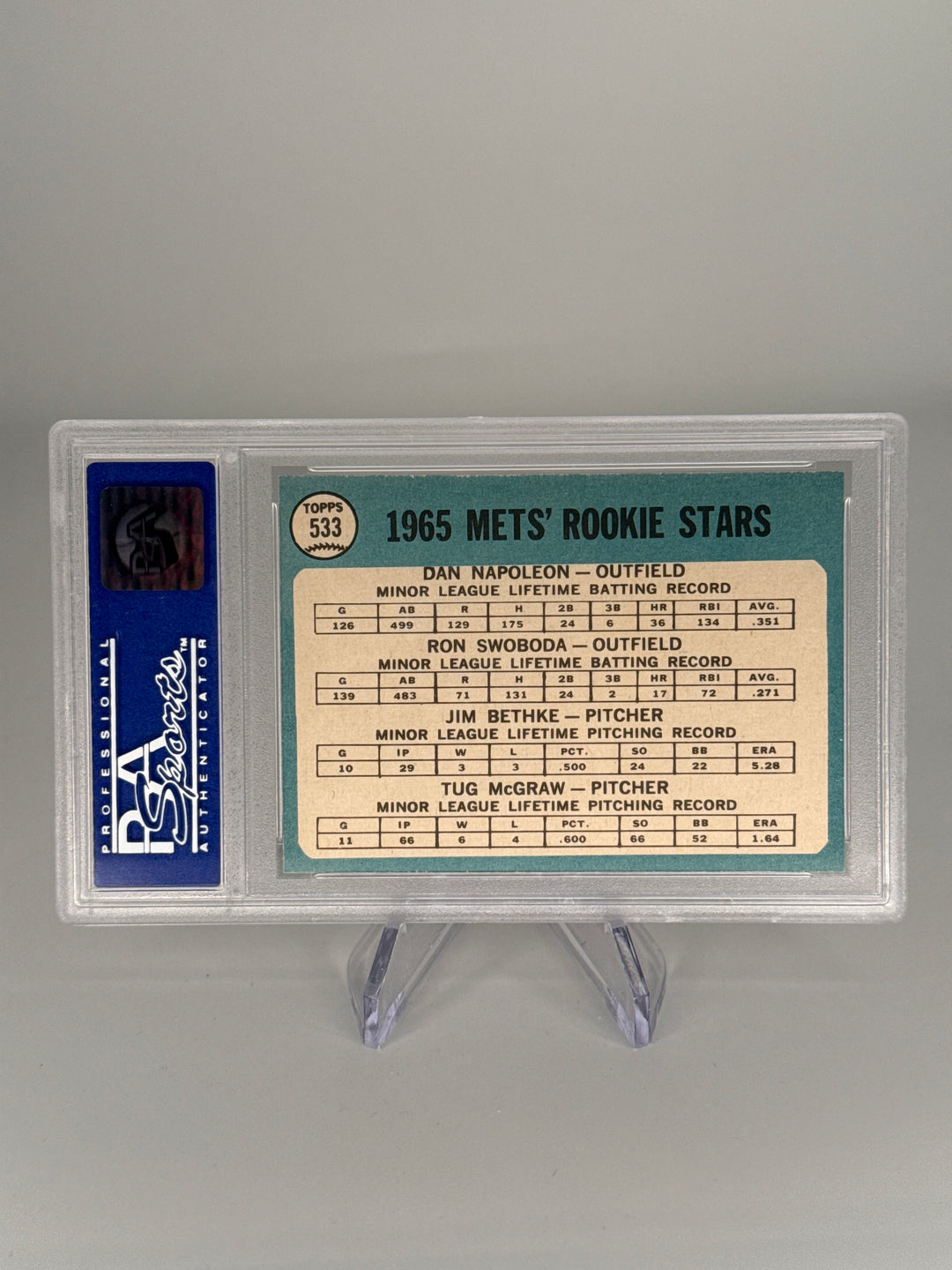 1965 Topps Mets Rookie Stars, PSA 8