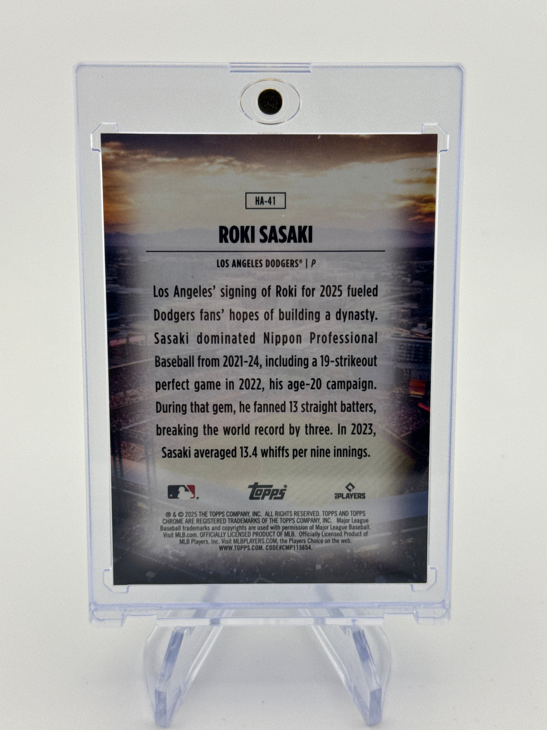 F V Roki Roki Sasaki 2025 Topps Chrome Home Field Advantage Rookie SSP Case Hit ...