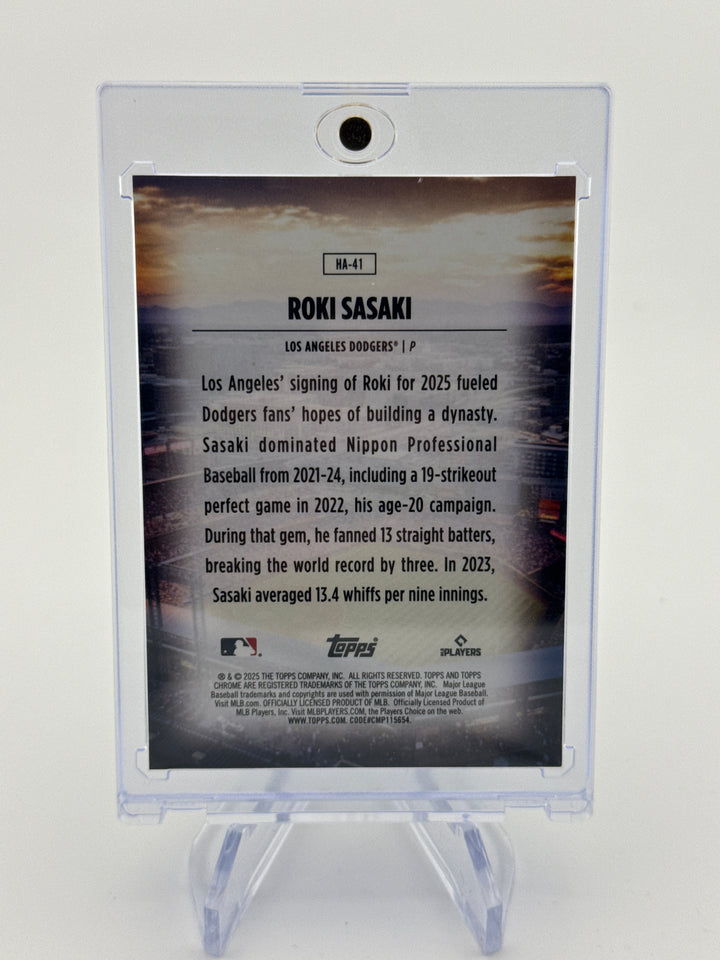 Roki Sasaki 2025 Topps Chrome Home Field Advantage Rookie SSP Case Hit