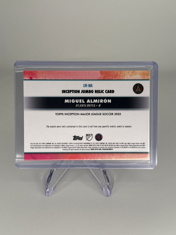Miguel Almiron 2025 Topps Inception MLS Match Worn Relic, 02/49