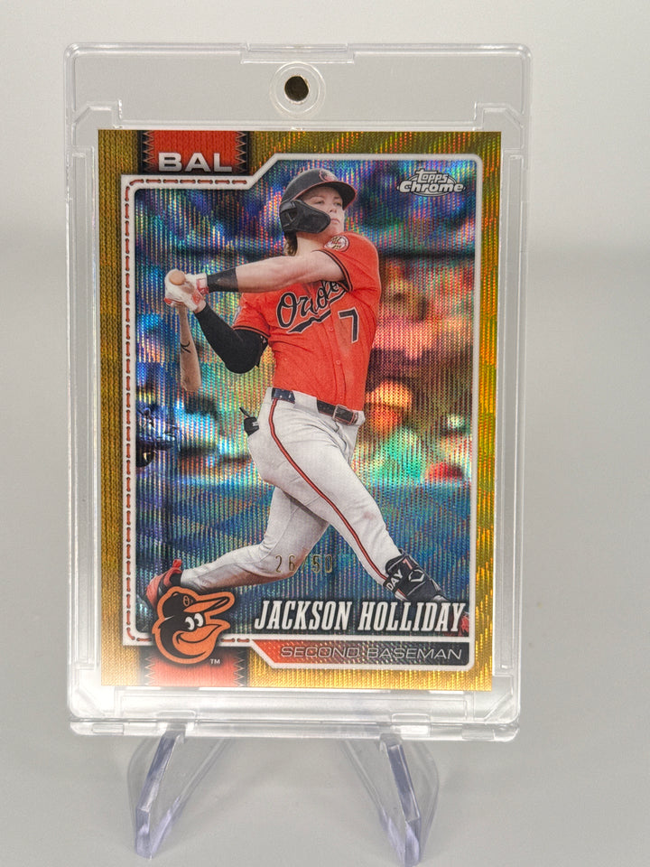Jackson Holliday 2026 Topps Chrome Gold Wave Refractor, 26/50