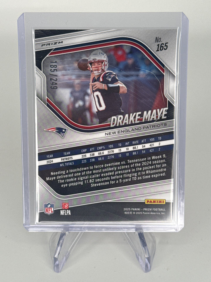 Drake Maye 2025 Panini Prizm Orange Prizm, 185/249