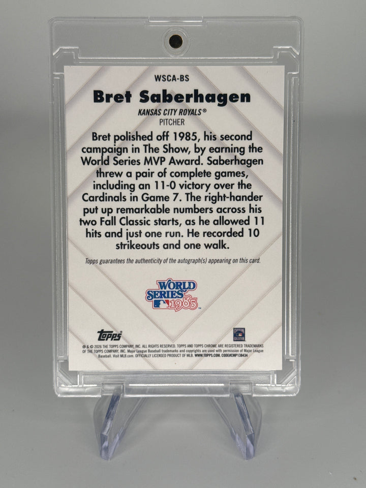 Bret Saberhagen 2026 Topps Chrome World Series Champion Auto, 050/100