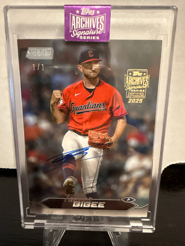 Tanner Bibee 2025 Topps Archives Signature Series 1/1 Autograph