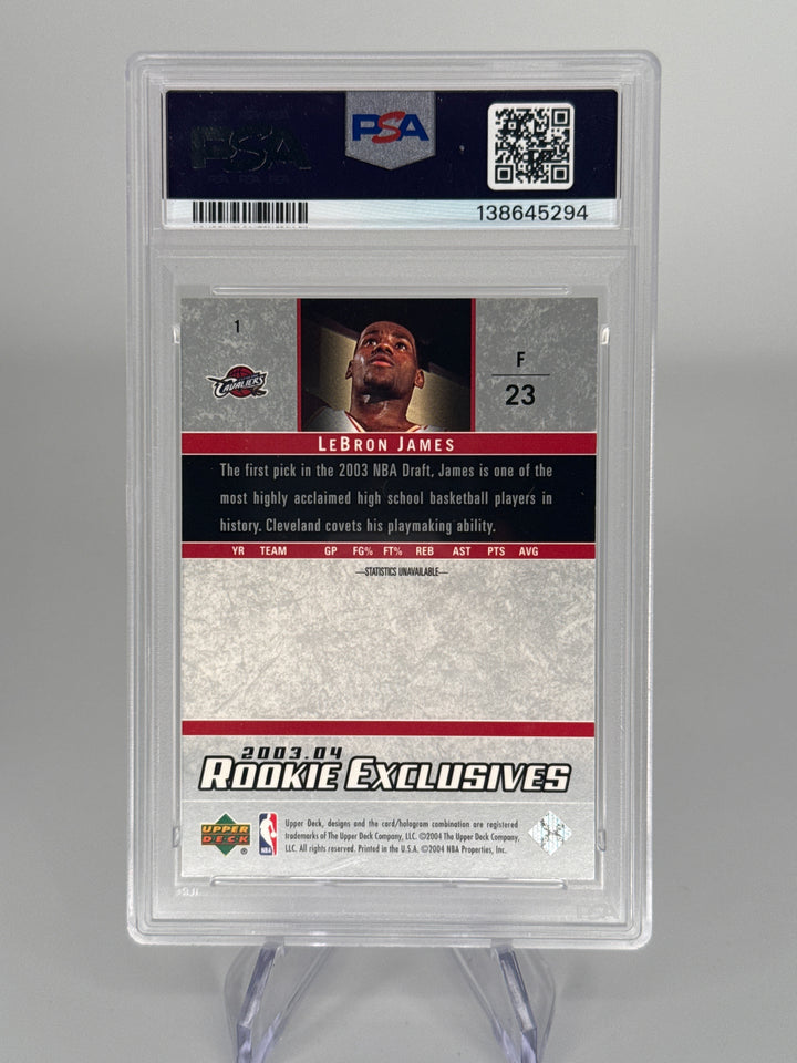 Lebron James 2003 Upper Deck Rookie Exclusives, PSA 8