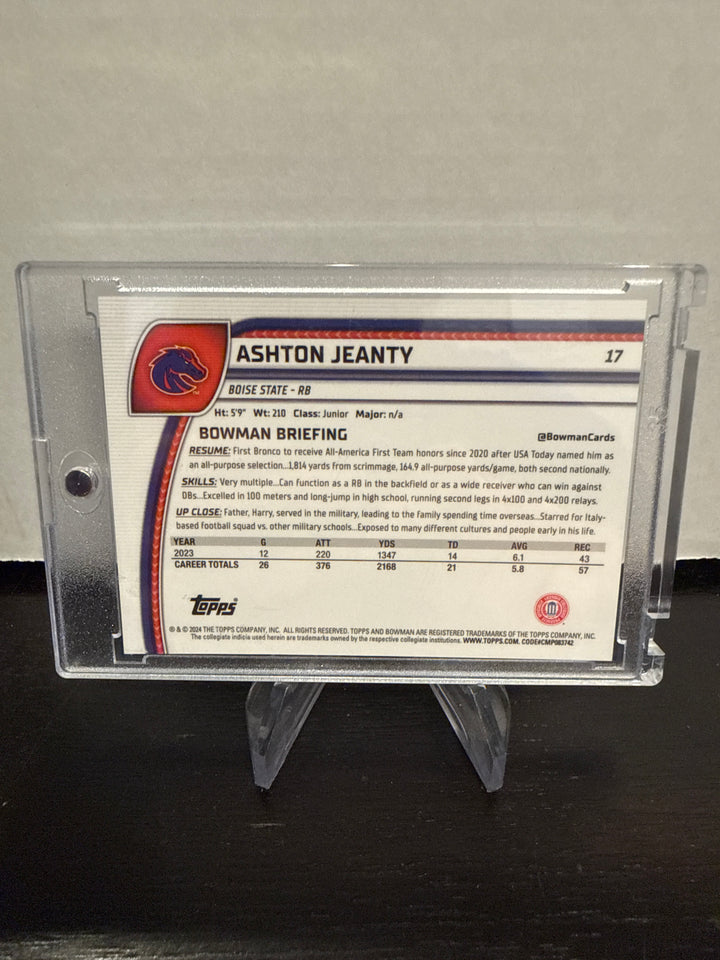 Ashton Jeanty 2024 Bowman Chrome University 1st Bowman Blue Refractor, 009/199