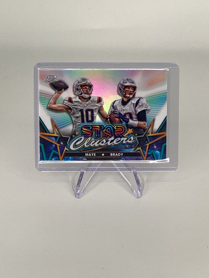 Drake Maye & Tom Brady 2024 Topps Chrome Cosmic Star Clusters