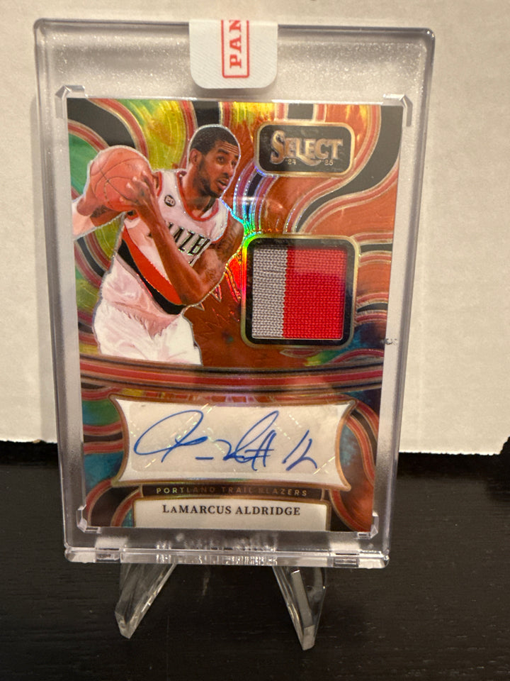 LaMarcus Aldridge 2024-2025 Panini Select Tie Die Patch Auto, 02/25