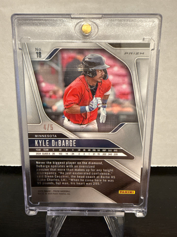 Kyle DeBarge 2025 Panini Prizm Gold Black Prospect, 4/5