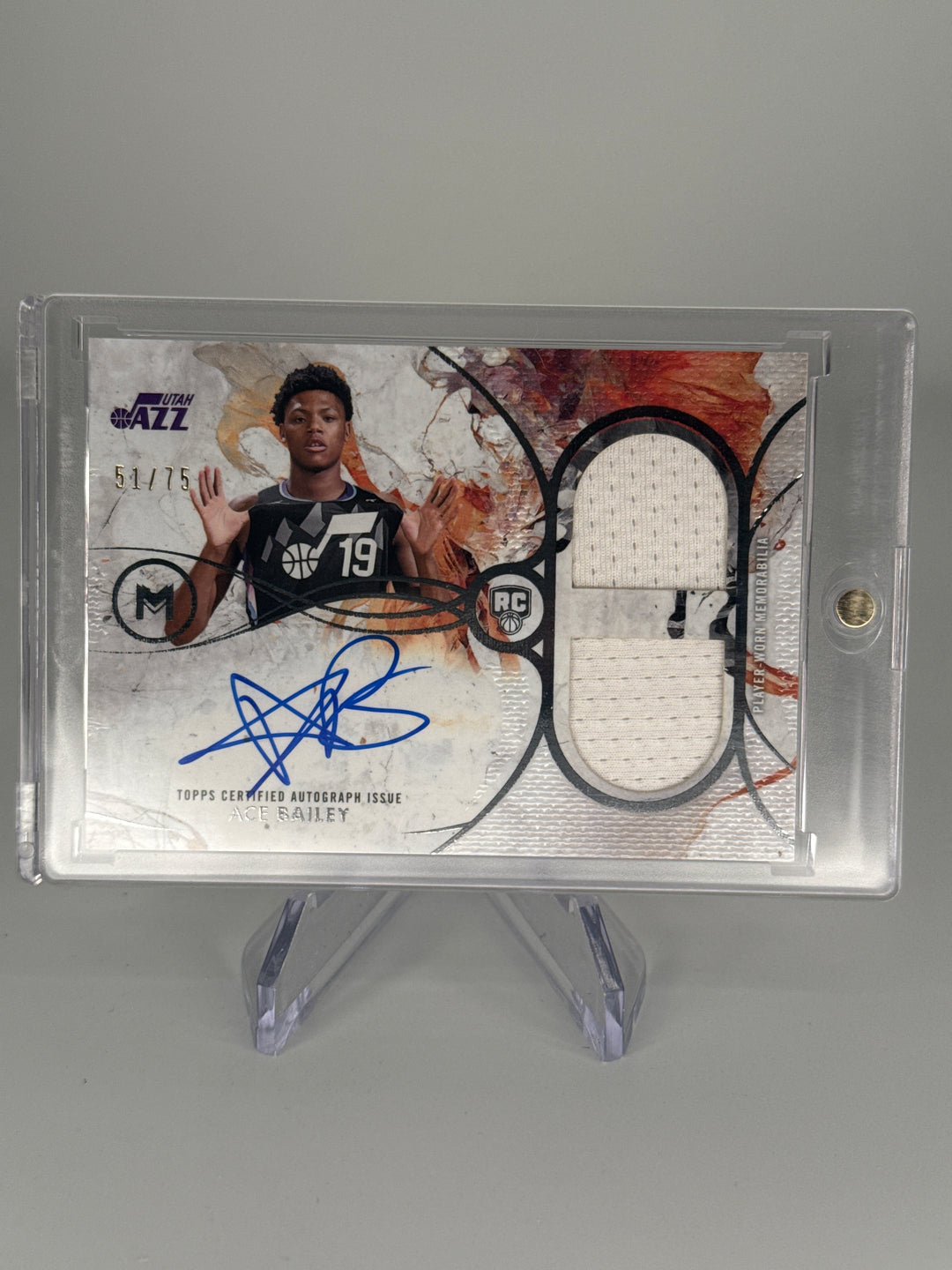 Ace Bailey 2026 Topps Motif Dual Relic Rookie Auto, 51/75