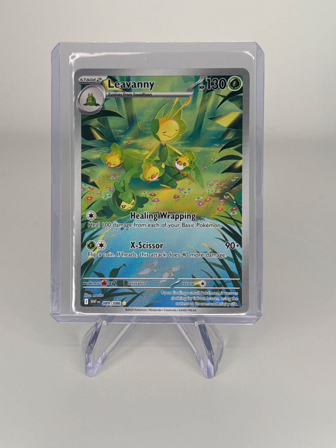 Pokemon TCG 2025 Leavanny White Flare Full Art Illustration Rare, 089/086