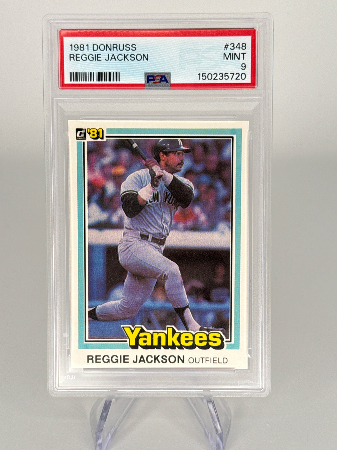 Reggie Jackson 1981 Donruss, PSA 9 Mint