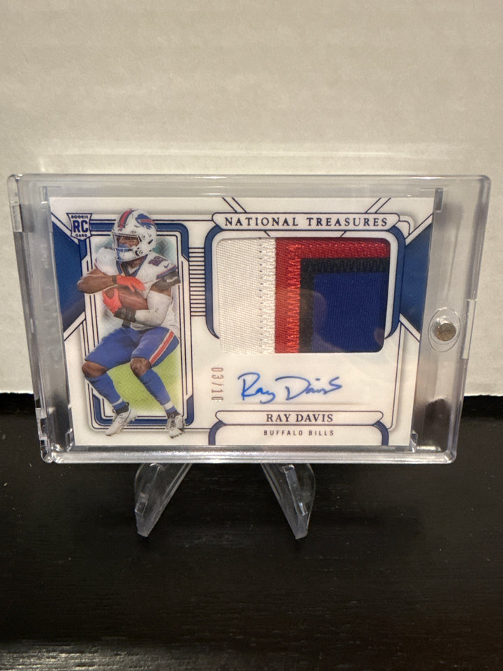 Ray Davis 2024 Panini National Treasures Rookie Patch Auto Gold, 03/10