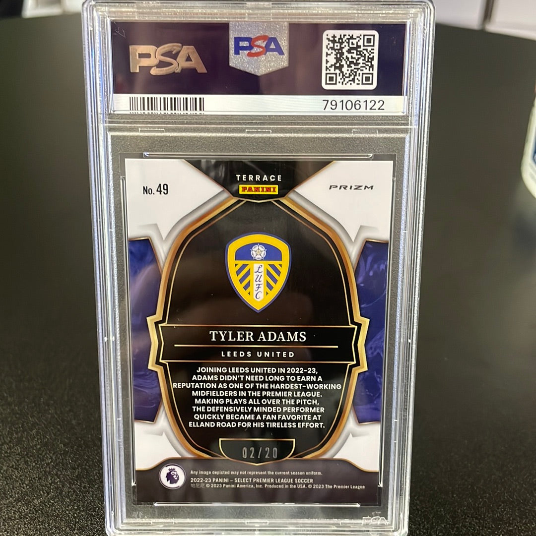 Tyler Adams 2022-2023 Panini Select White Refractor, 02/20, PSA 9 Mint