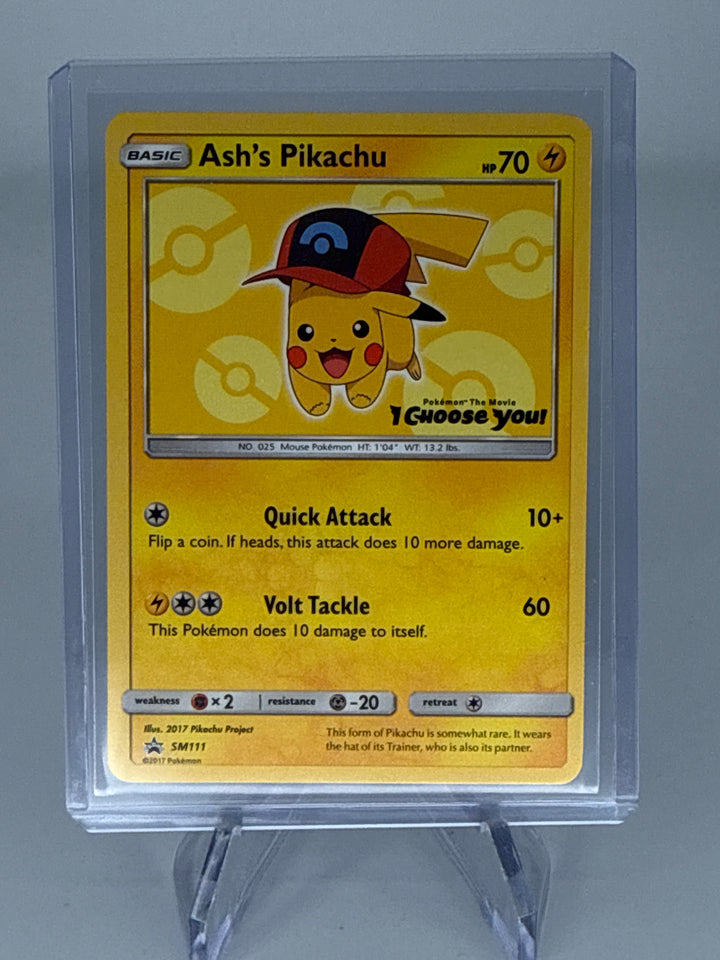 Pokemon TCG 2017 Ash's Pikachu I Choose You Black Star Promo, SM111