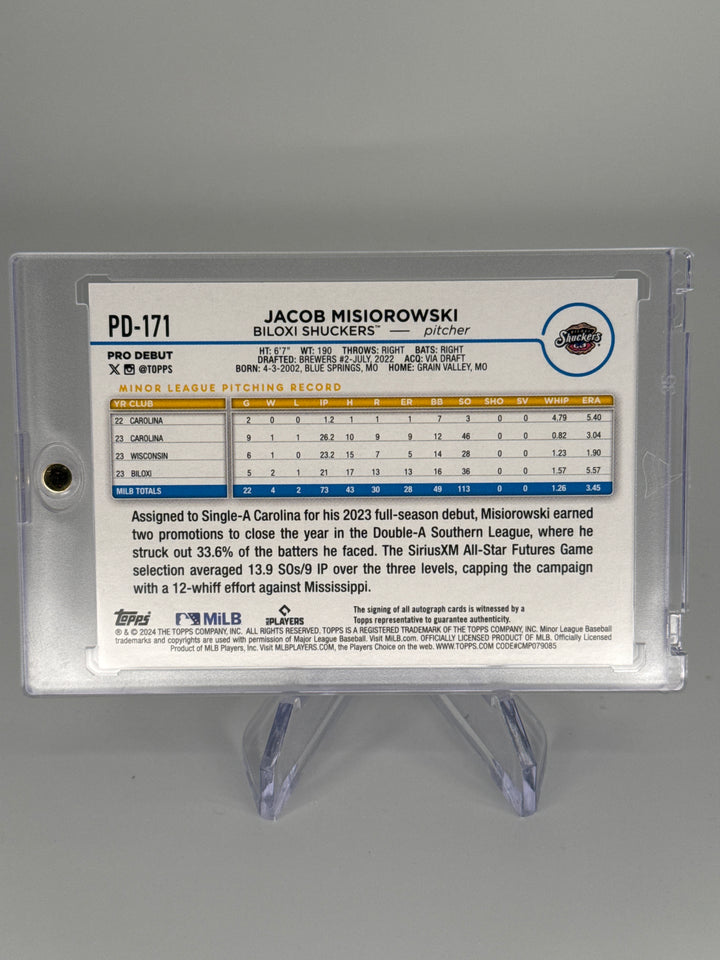 Jacob Misiorowski 2024 Topps Pro Debut Auto