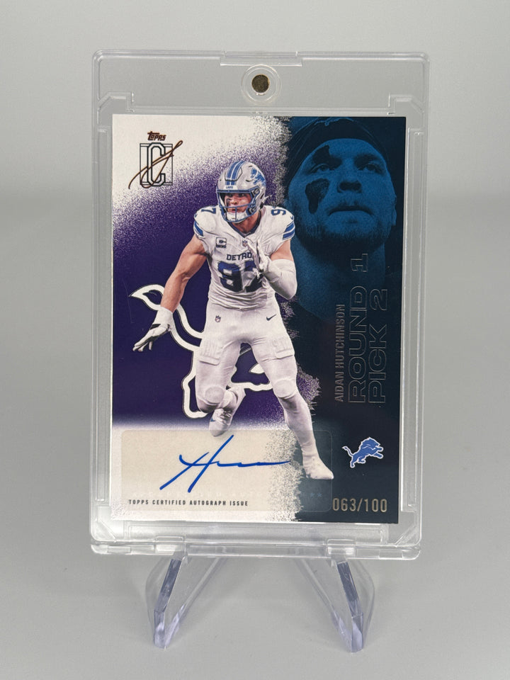 Aidan Hutchinson 2025 Topps Signature Class Purple Auto, 063/100