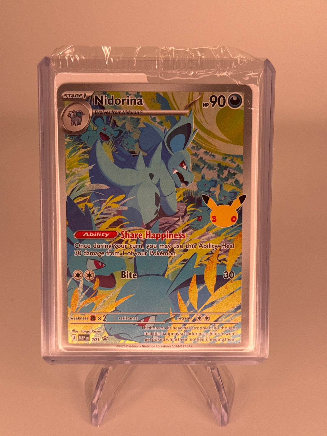 Pokemon TCG 2026 Nidorina 30th Anniversary Sealed Black Star Promo, 101