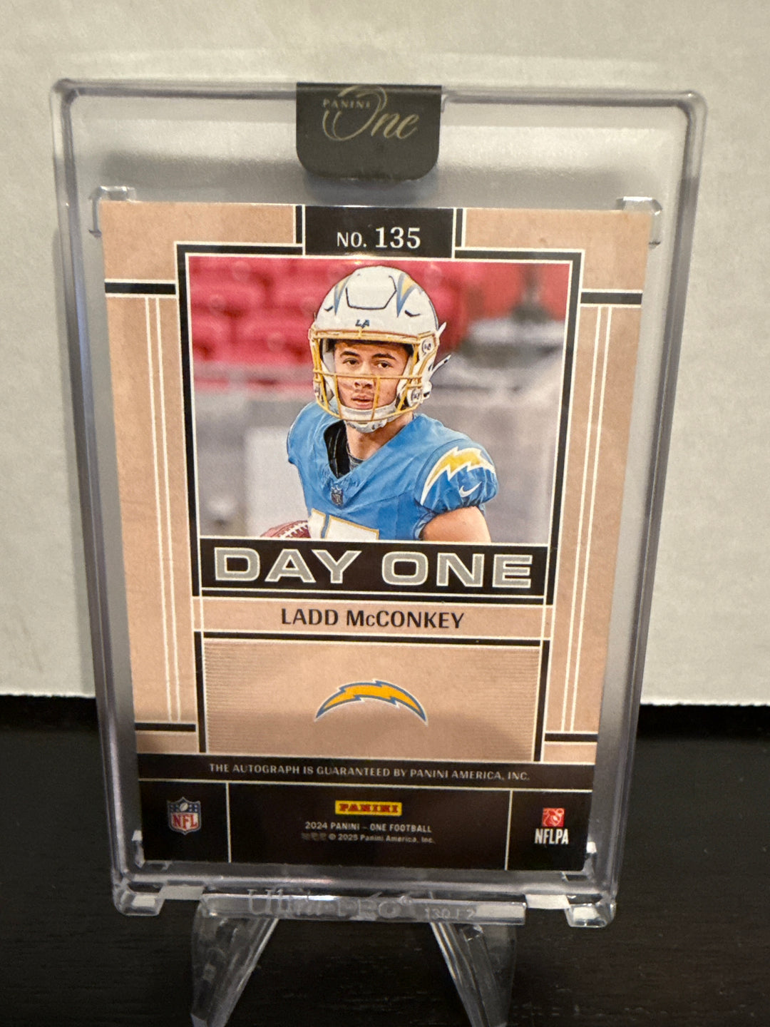 Ladd McConkey 2024 Panini One Day One Rookie Auto, 02/99