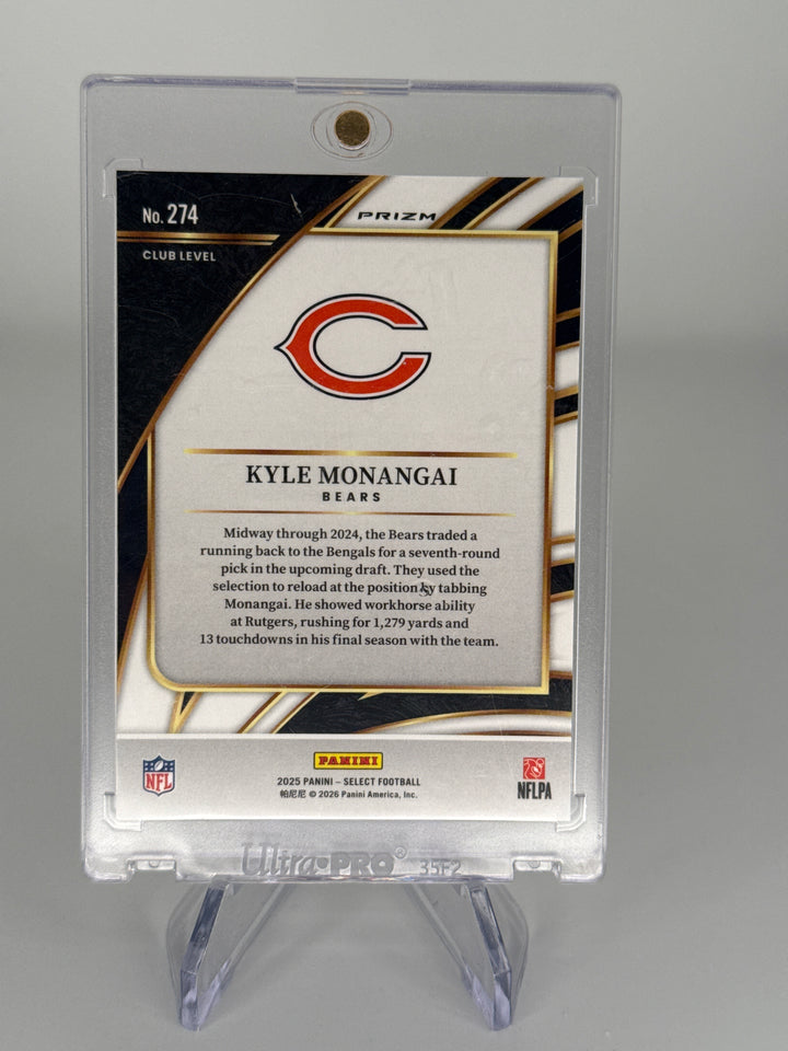 Kyle Monangai 2025 Panini Select Club Level Zebra SSP Rookie