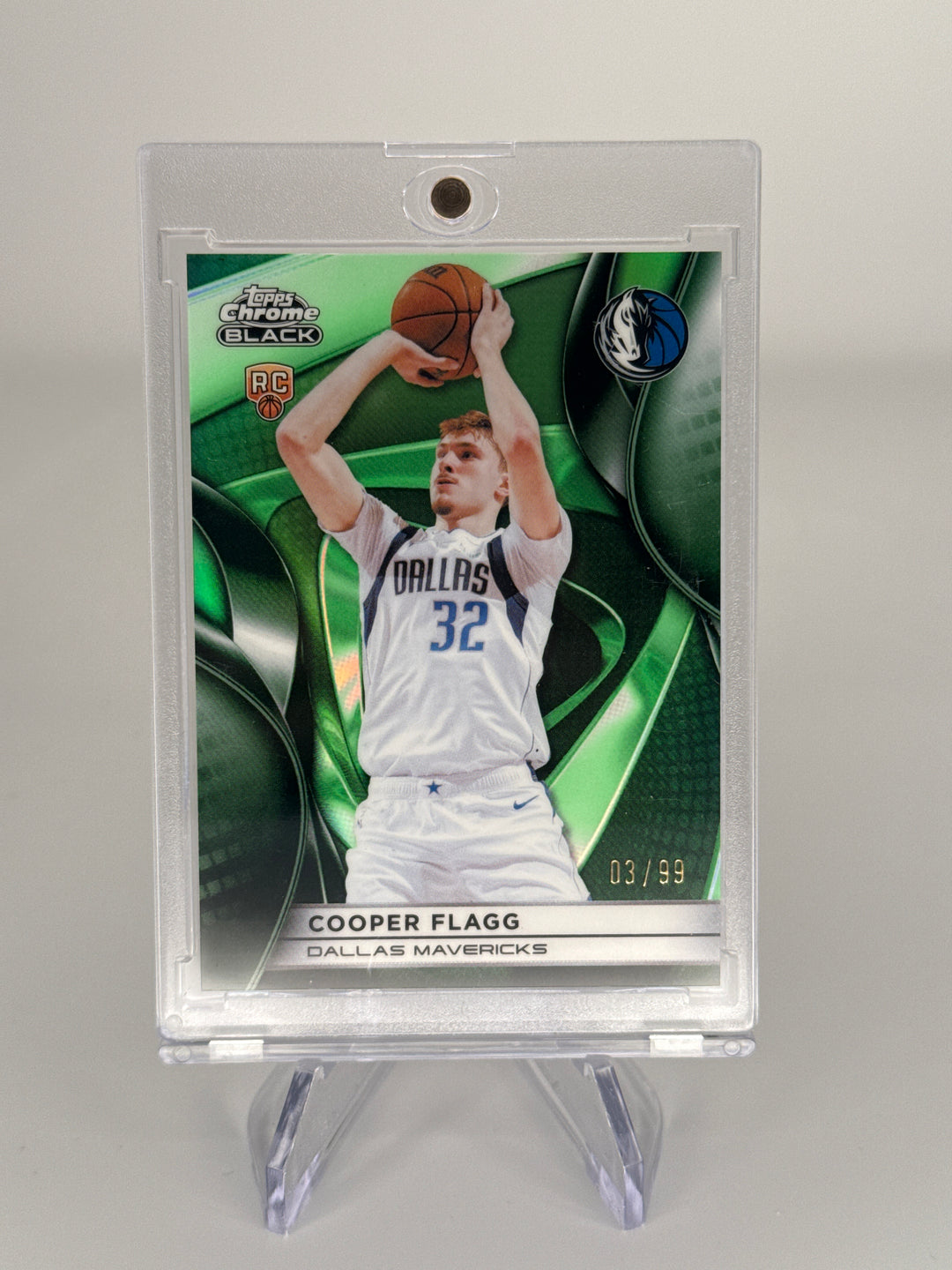 Cooper Flagg 2026 Topps Chrome Black Green Refractor Rookie, 03/99