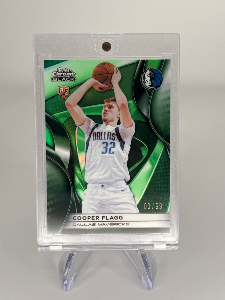 Cooper Flagg 2026 Topps Chrome Black Green Refractor Rookie, 03/99