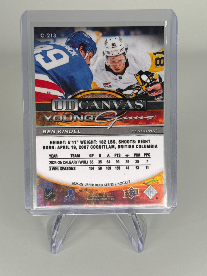 Ben Kindel 2025-2026 Upper Deck Young Guns Canvas