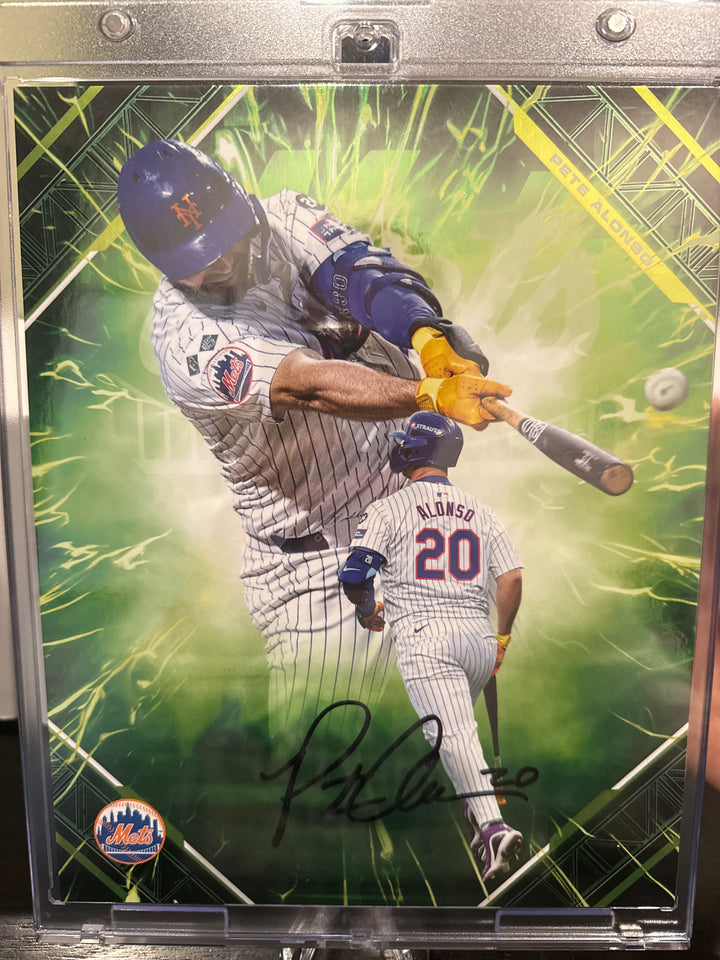 Pete Alonso 2025 Fanatics Emanate Collectable Jumbo Autograph Card Green, 48/99