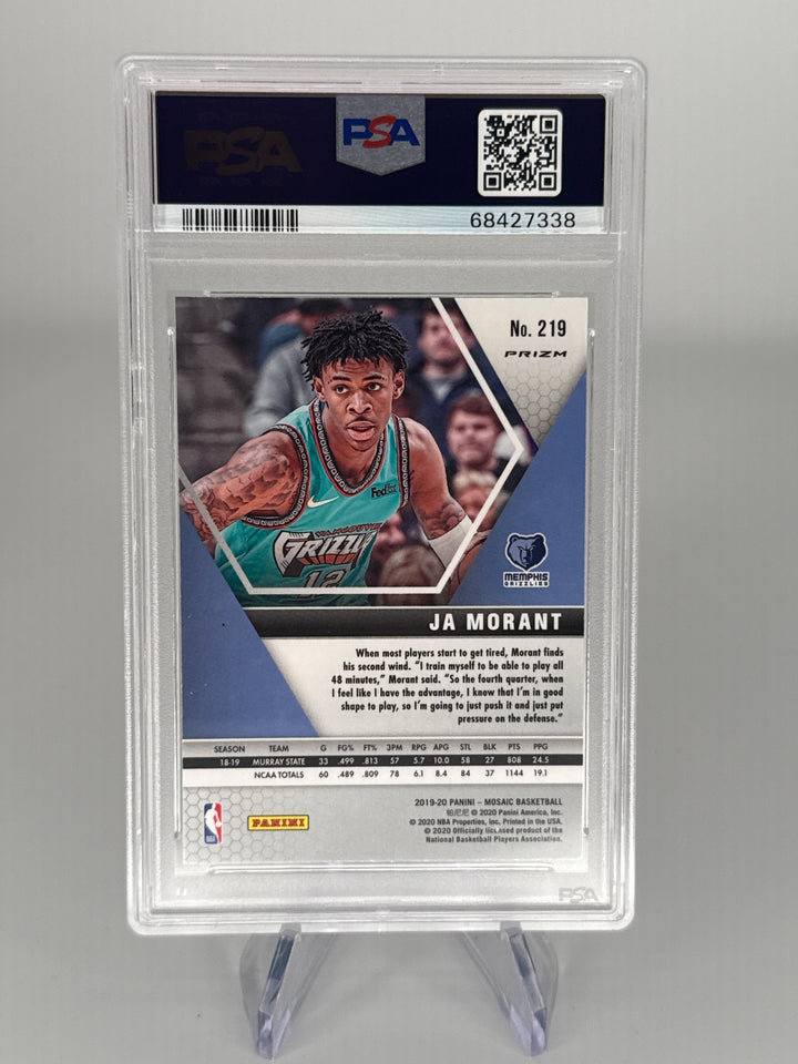 Ja Morant 2019 Panini Mosaic Reactive Blue Rookie, PSA 10 Gem Mint