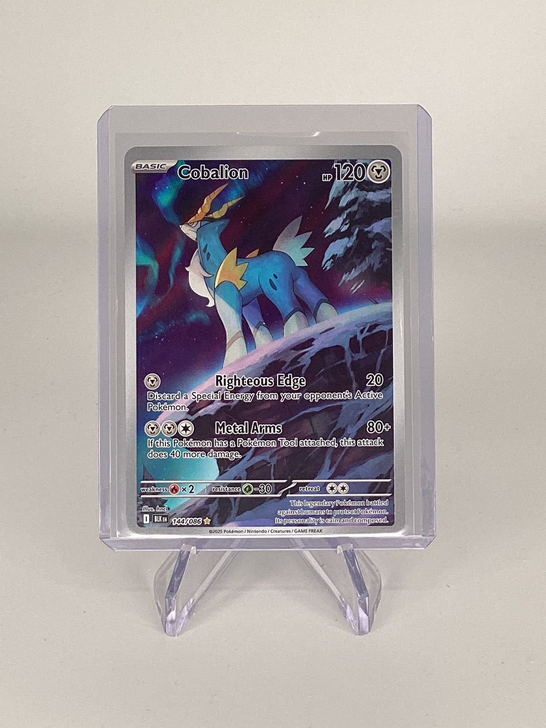 Pokemon TCG 2025 Cobalion Black Bolt Full Art Illustration Rare, 144/086
