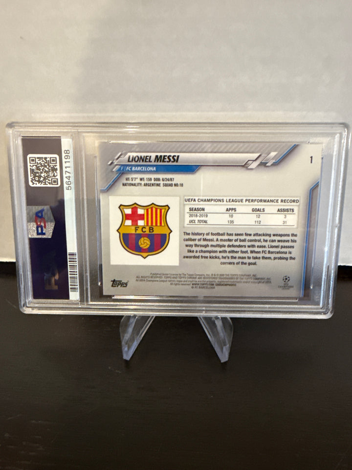 Lionel Messi 2019 Topps Chrome Sapphire Edition Champions League, PSA 10 Gem Mint