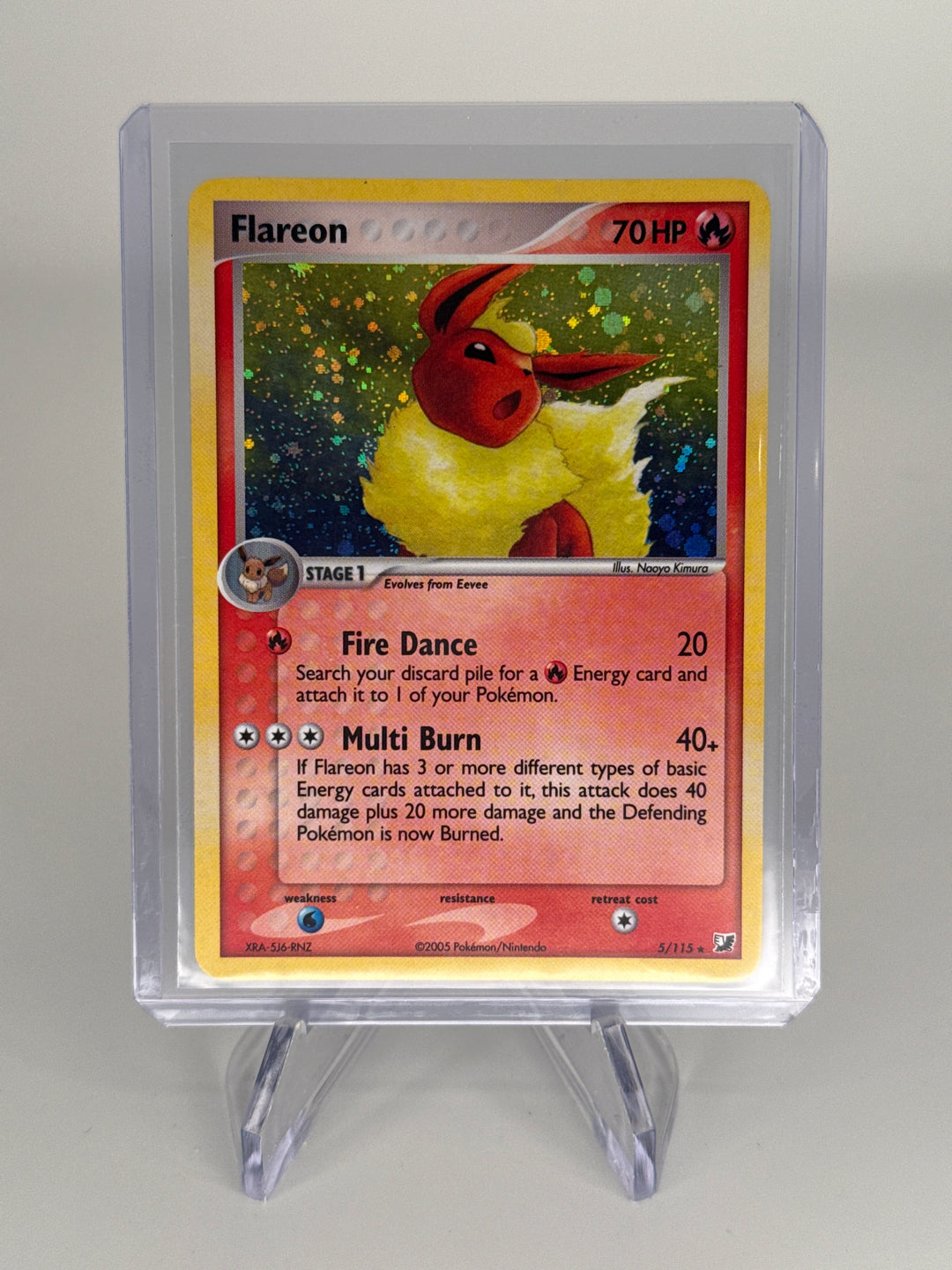 Pokemon TCG 2005 Flareon EX Unseen Forces Holo, 5/115