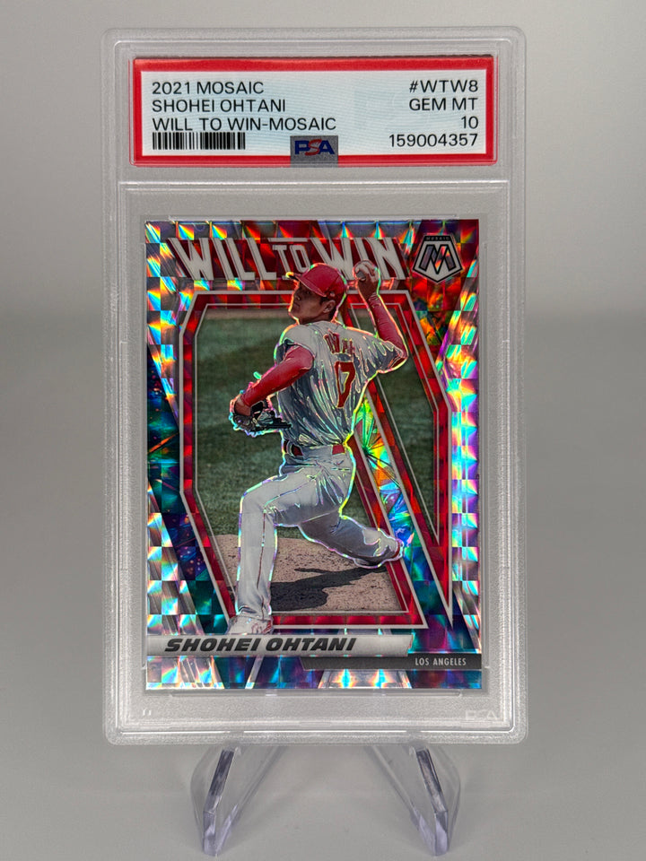 Shohei Ohtani 2021 Panini Mosaic Will to Win Mosaic, PSA 10 Gem Mint