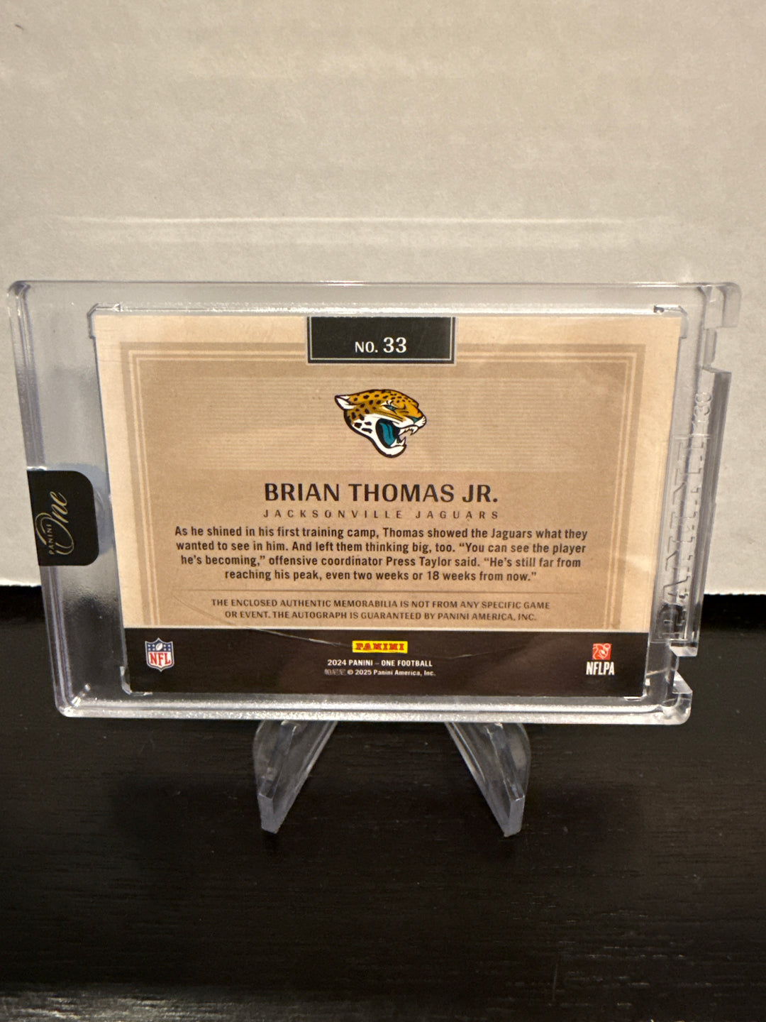 Brian Thomas Jr 2024 Panini One Rookie Patch Auto, 018/199
