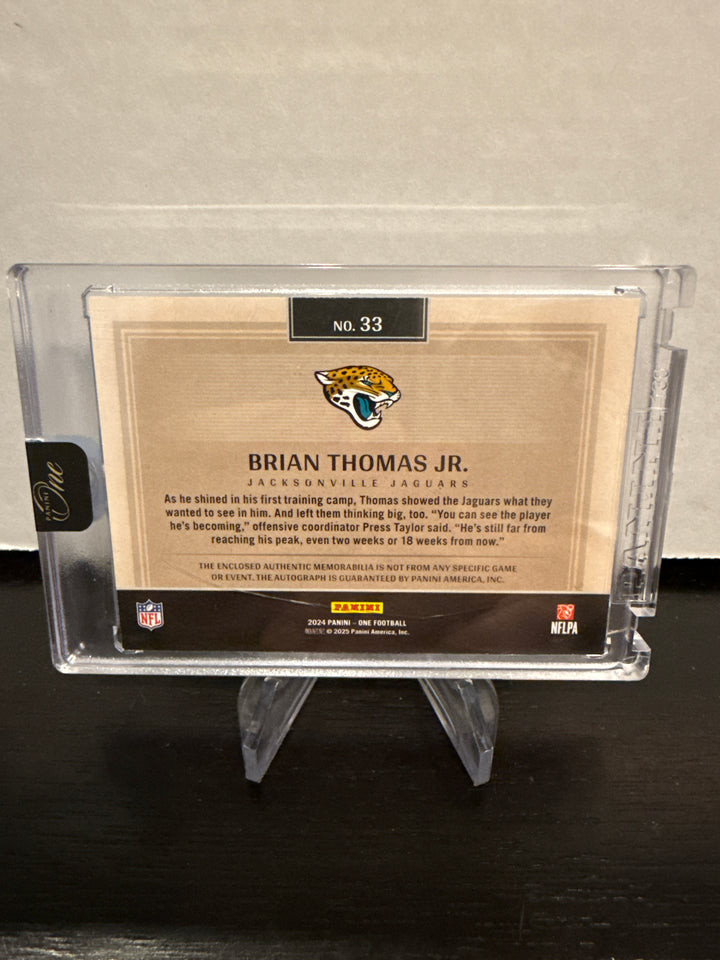 Brian Thomas Jr 2024 Panini One Rookie Patch Auto, 018/199