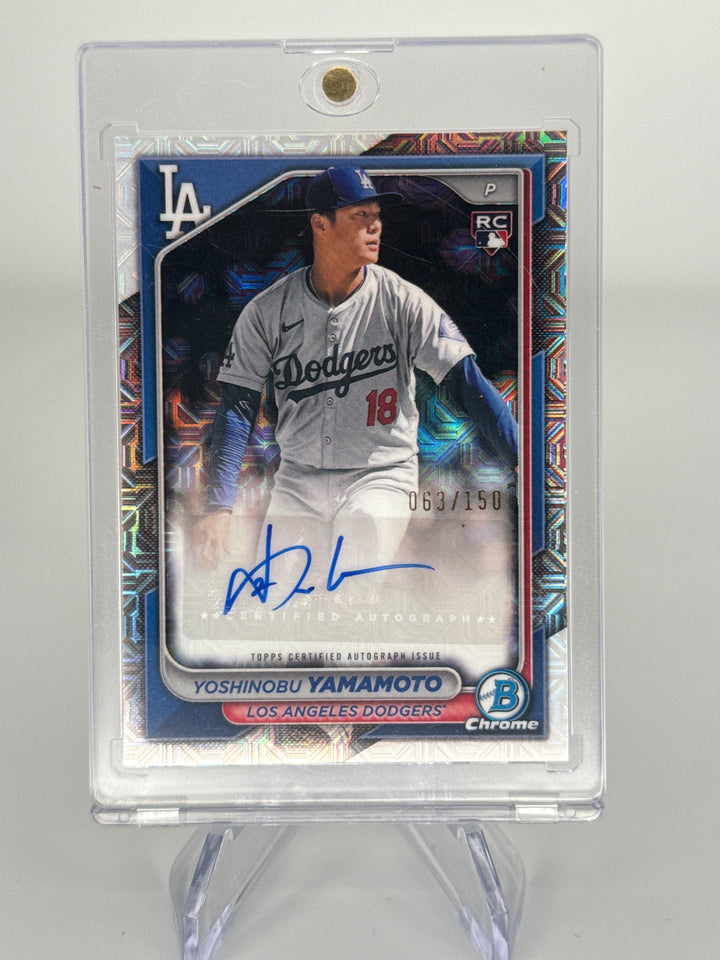 Yoshinobu Yamamoto 2025 Bowman Chrome Mega Box Rookie Auto, 063/150