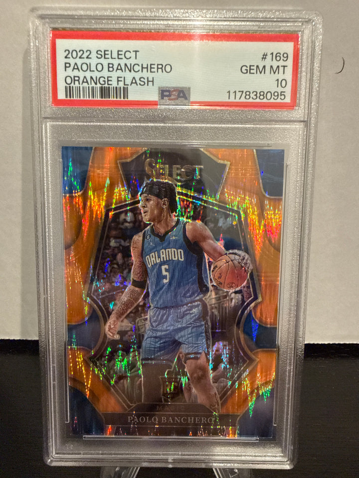 Paolo Banchero 2022 Panini Select Orange Flash Rookie, PSA 10 Gem Mint
