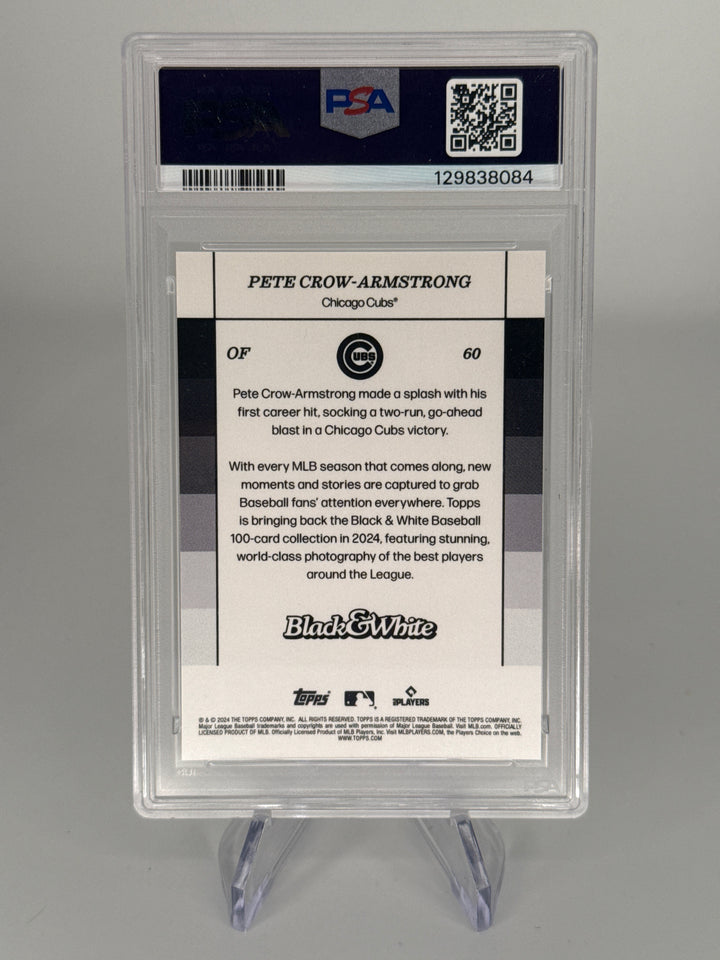 Pete Crow Armstrong 2024 Topps Black & White Rookie, PSA 10 Gem Mint