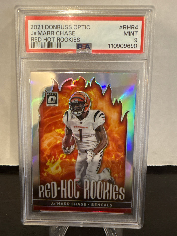Ja'marr Chase 2021 Panini Donruss Optic Red Hot Rookies, PSA 9 Mint