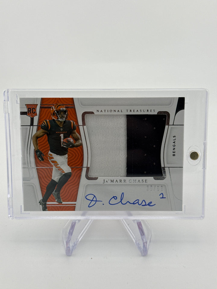 Ja'Marr Chase 2021 Panini National Treasures Rookie Patch Auto, 30/99