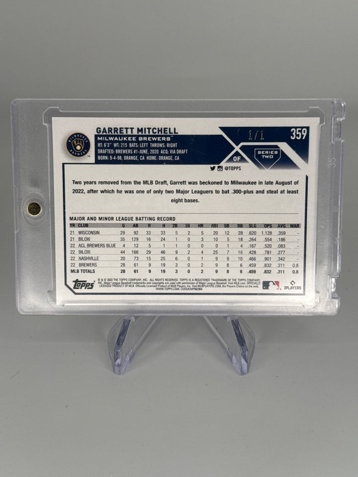 Garrett Mitchell 2023 Topps Series 2 1/1 Rookie