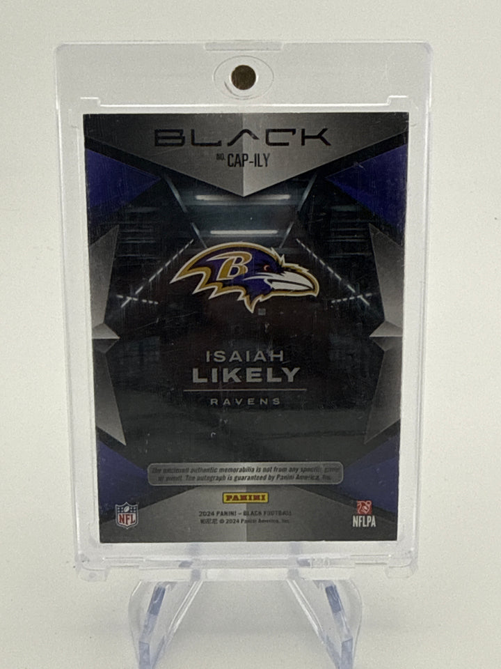 Isaiah Likely 2024 Panini Black Capstones Quad Patch Auto, 86/99